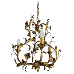 Mid-Century 3-Light Wrought Iron Chandelier, Made in Italy 1960s