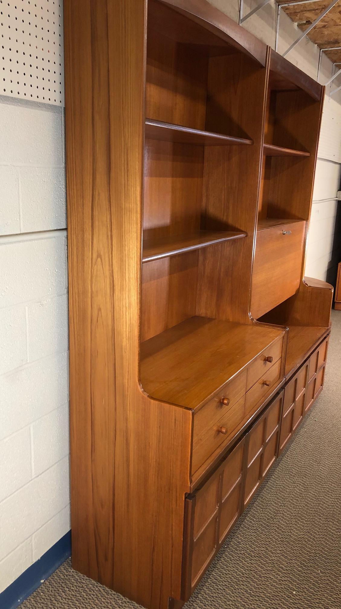 Midcentury 3-Piece Teak Wall Unit by Nathan Furniture For Sale 5