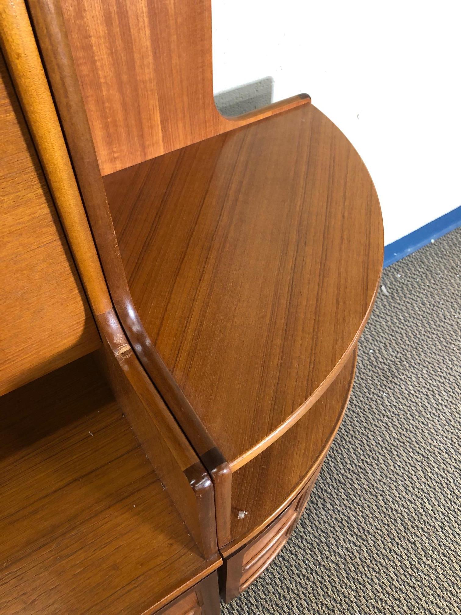 Midcentury 3-Piece Teak Wall Unit by Nathan Furniture For Sale 7