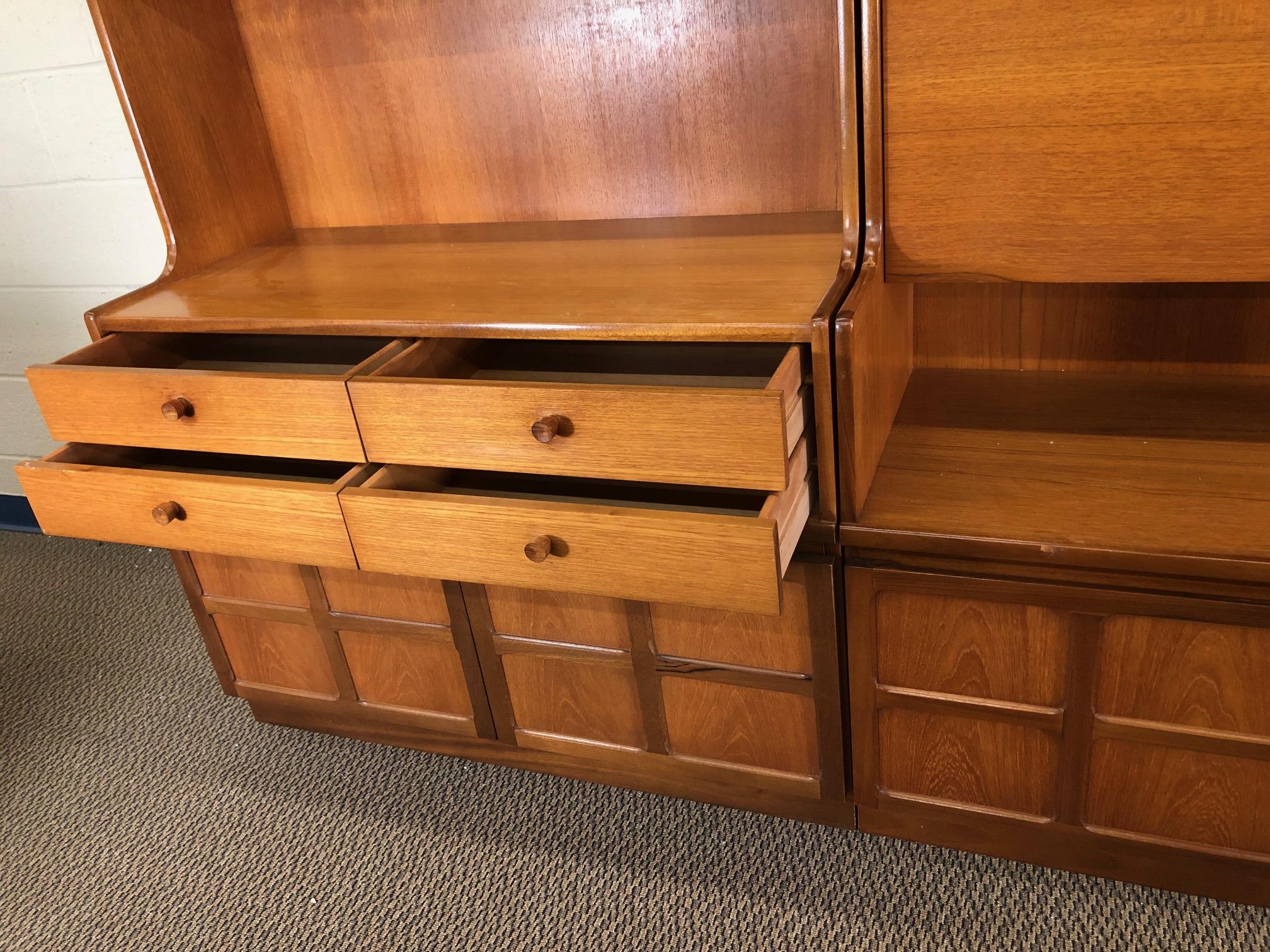 Mid-Century Modern Midcentury 3-Piece Teak Wall Unit by Nathan Furniture For Sale