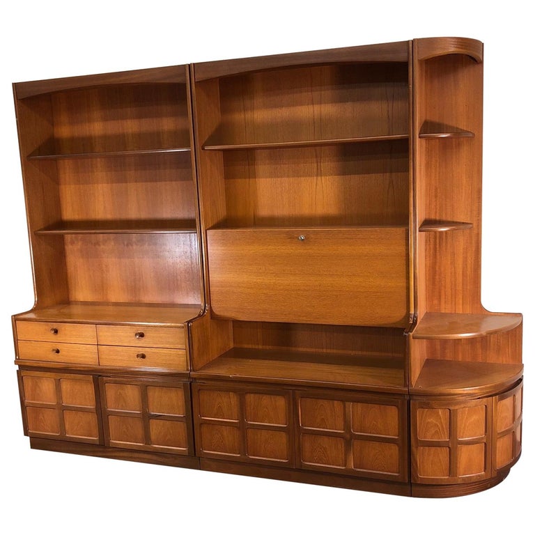 Midcentury 3Piece Teak Wall Unit by Nathan Furniture For Sale at 1stDibs