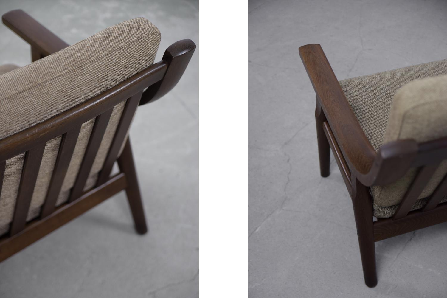Scandinavian Modern Vintage Mid-Century Modern 3-Seat Sofa & Armchair by Hans J. Wegner for Getama For Sale