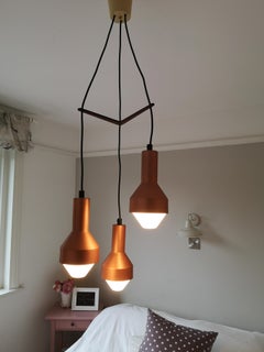 Midcentury 3-Tier Chandelier by Tapio Wirkkala for Idman, Copper Anodized