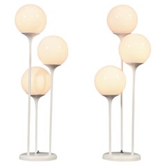 Lampade da tavolo a tre piani a forma di globo di Lightolier