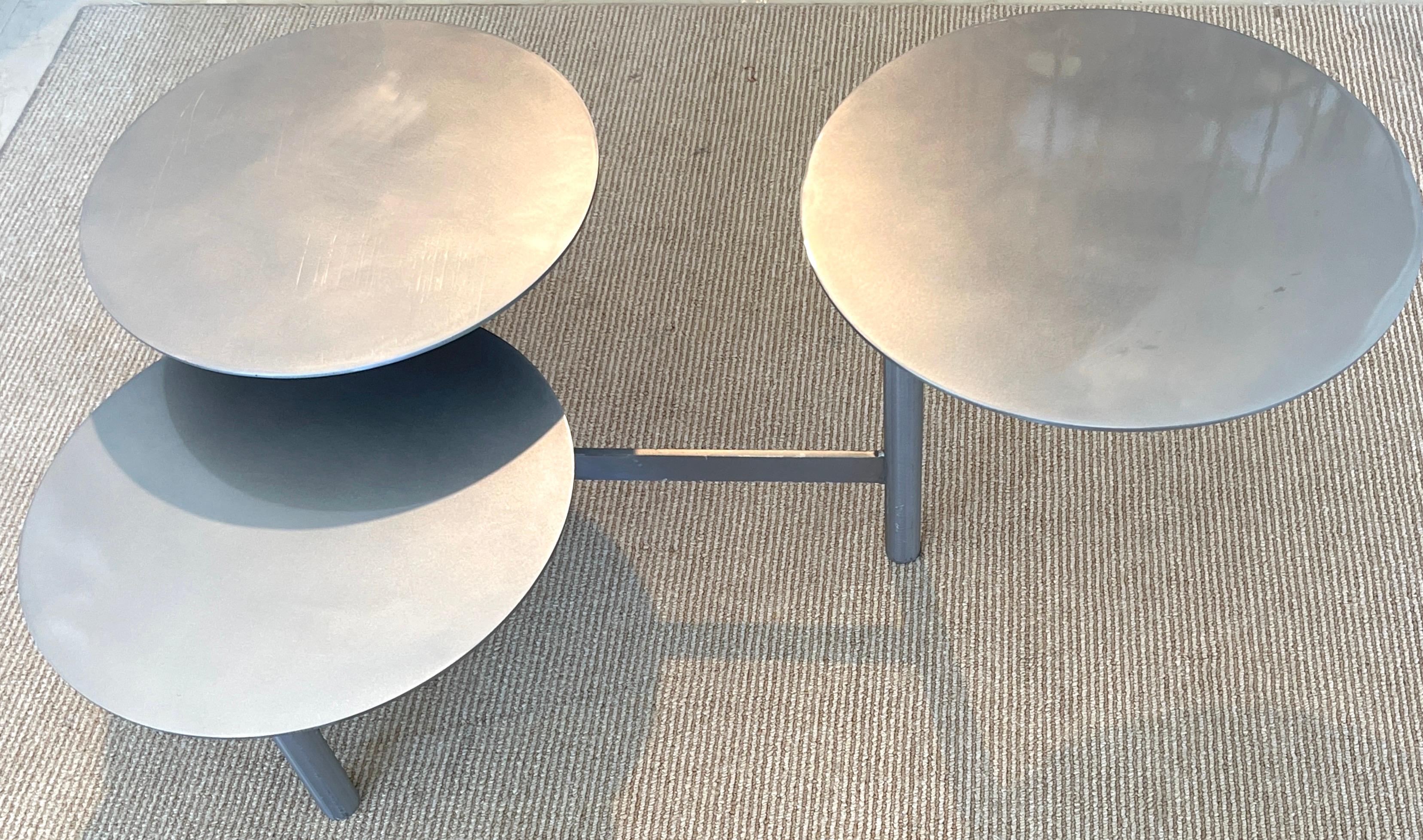 Mid Century 3-Tiered Steel Kinetic Coffee Table/Side Table For Sale 1