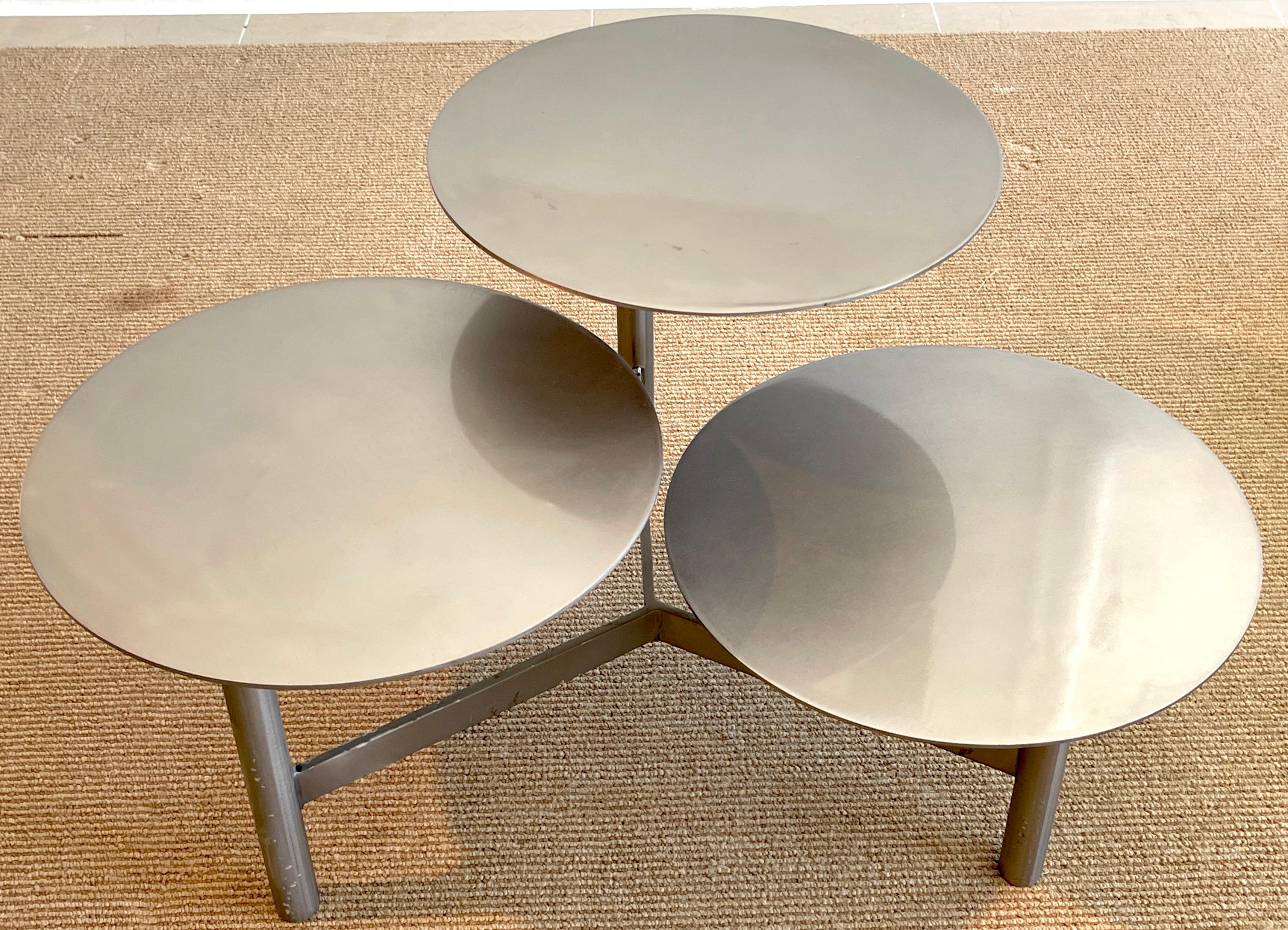 Mid-Century Modern Mid Century 3-Tiered Steel Kinetic Coffee Table/Side Table For Sale