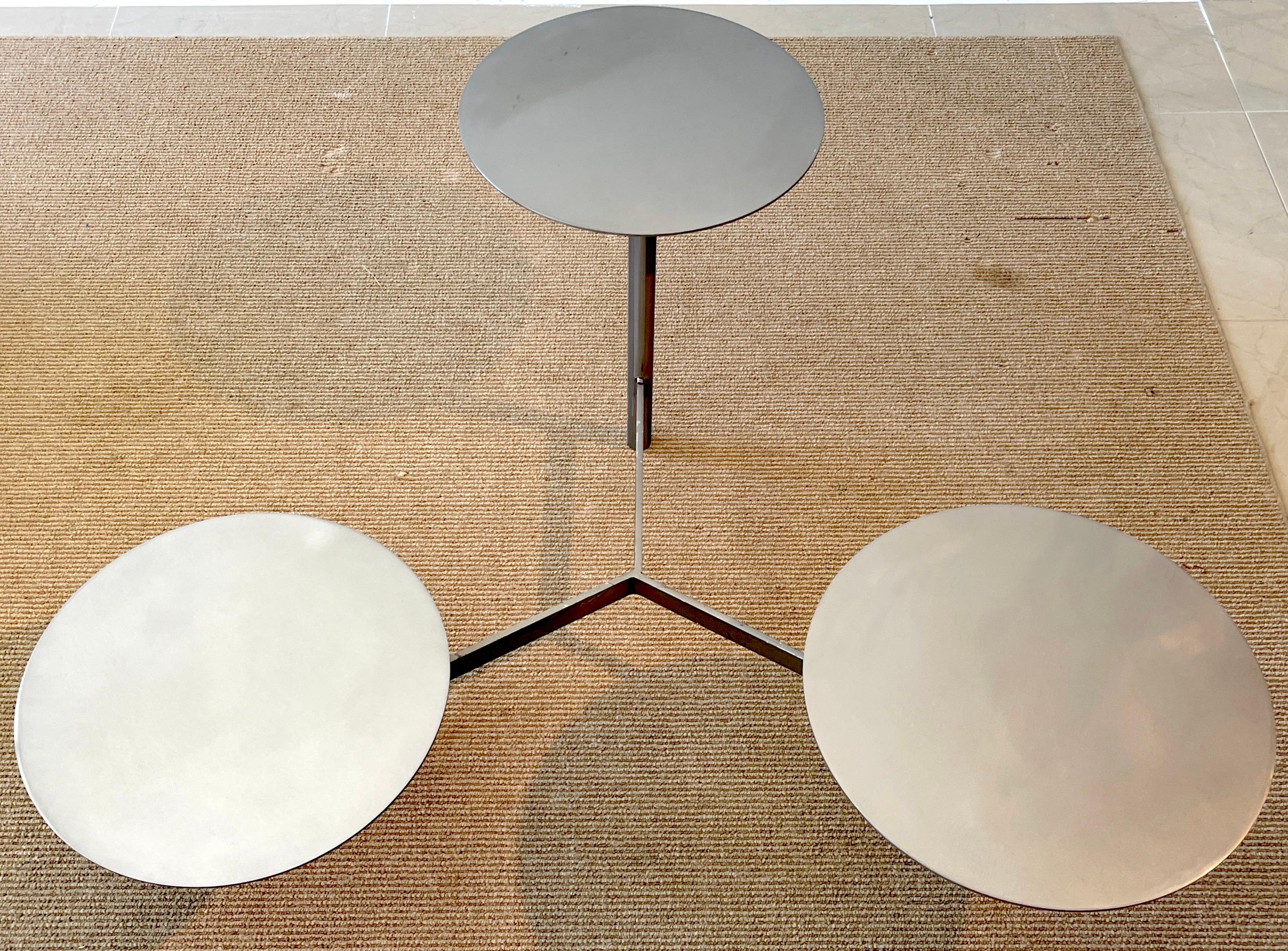 Mid Century 3-Tiered Steel Kinetic Coffee Table/Side Table In Good Condition For Sale In West Palm Beach, FL