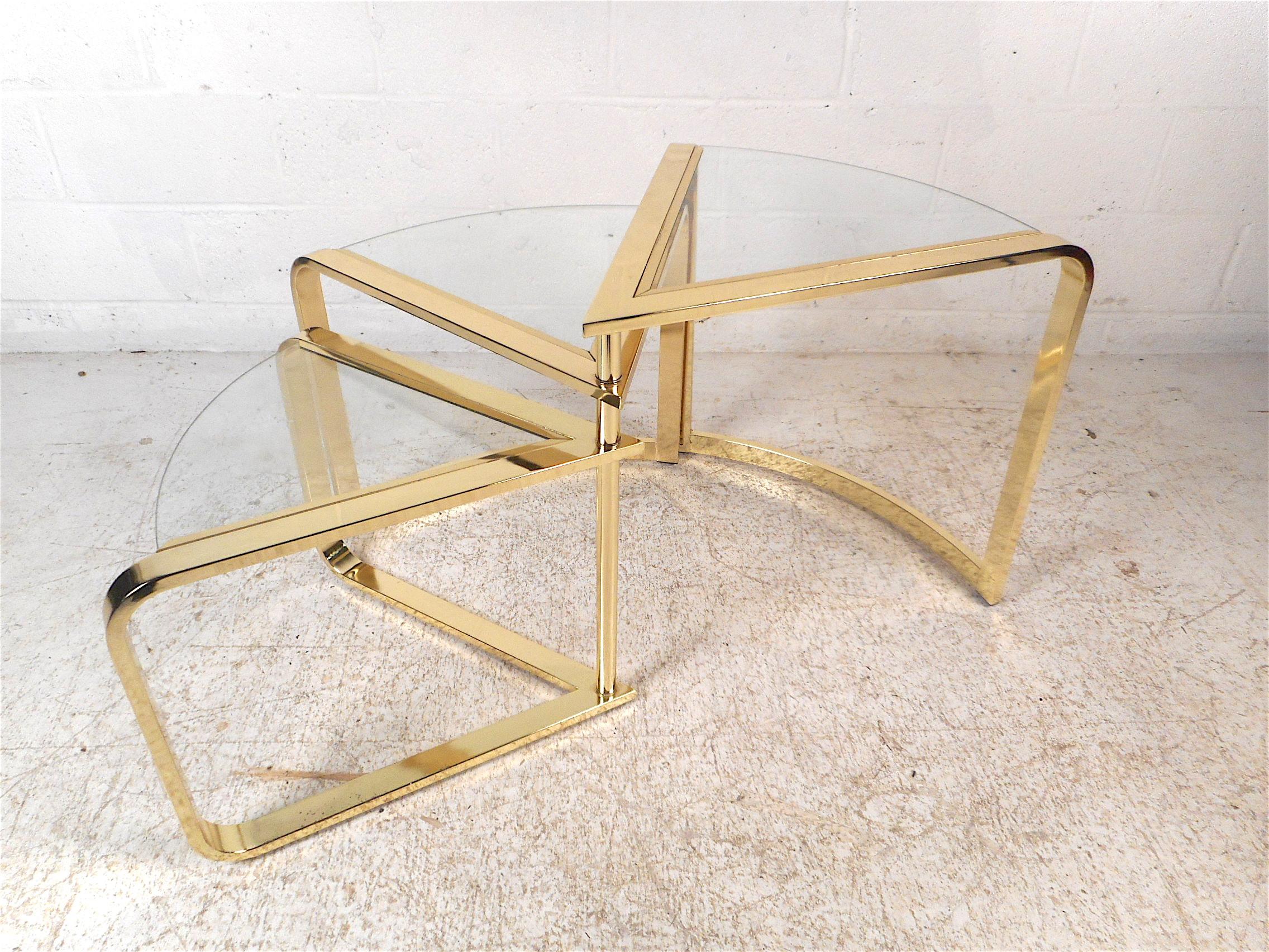 Mid-Century Modern Midcentury 3-Tiered Swiveling Table