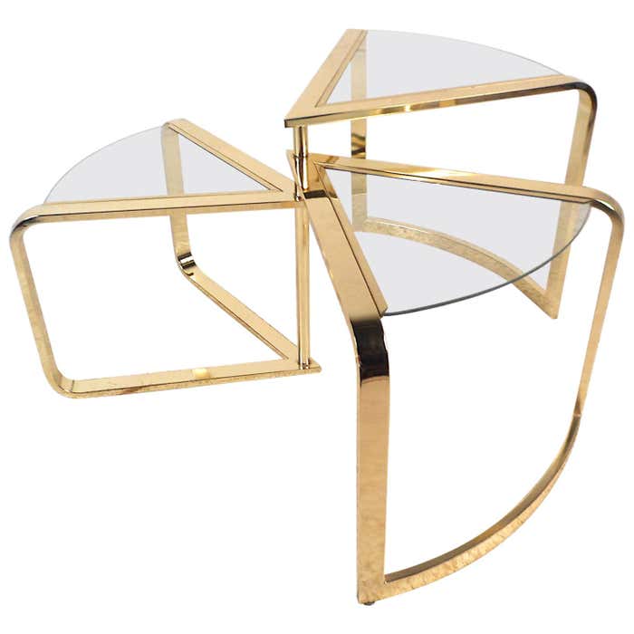 Midcentury 3-Tiered Swiveling Table at 1stDibs