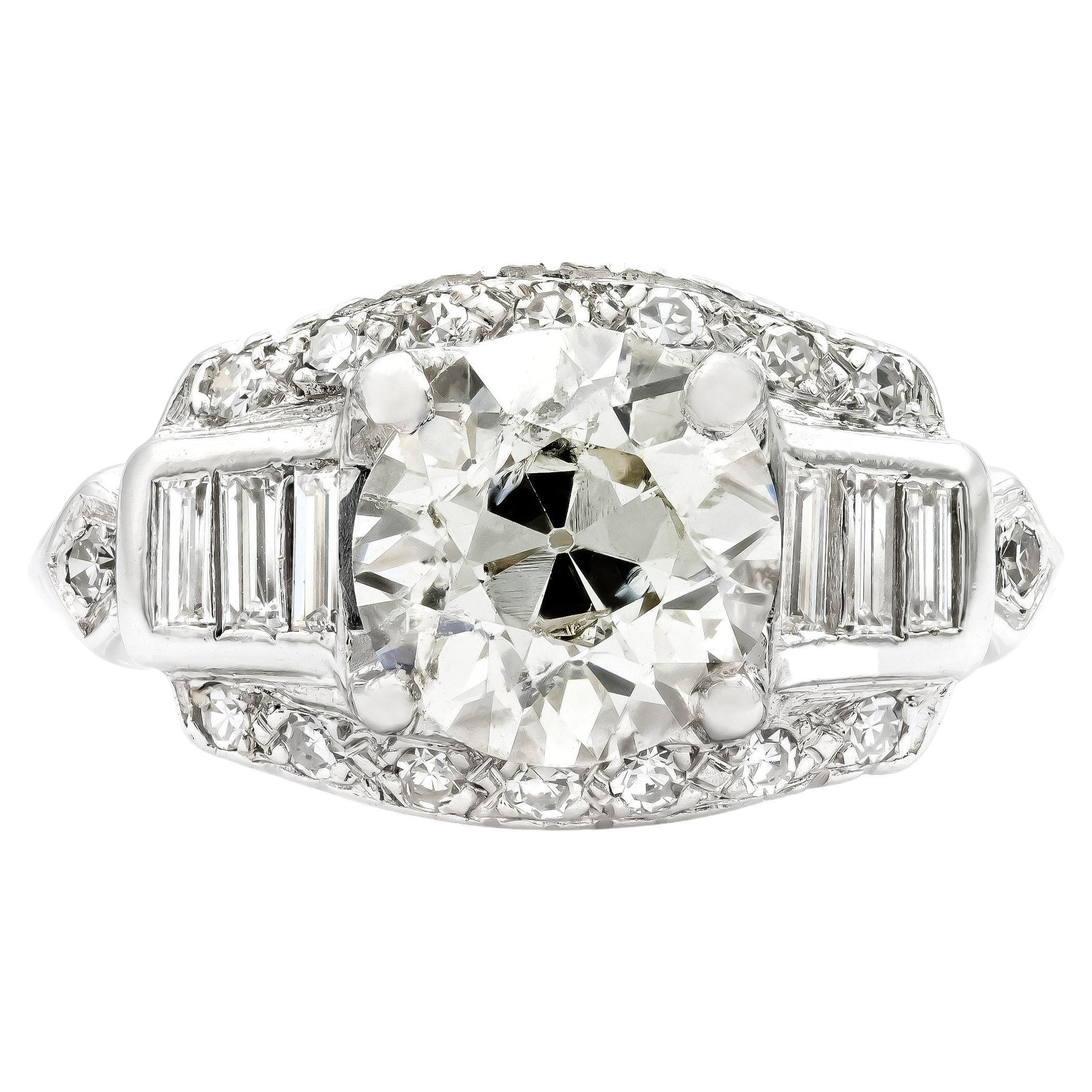 Mid-Century 3.00 Ct. Diamond Engagement Ring I / I1 For Sale