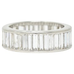 Mid-Century 3.00 CTW Baguette Diamond Platinum Eternity Band Ring