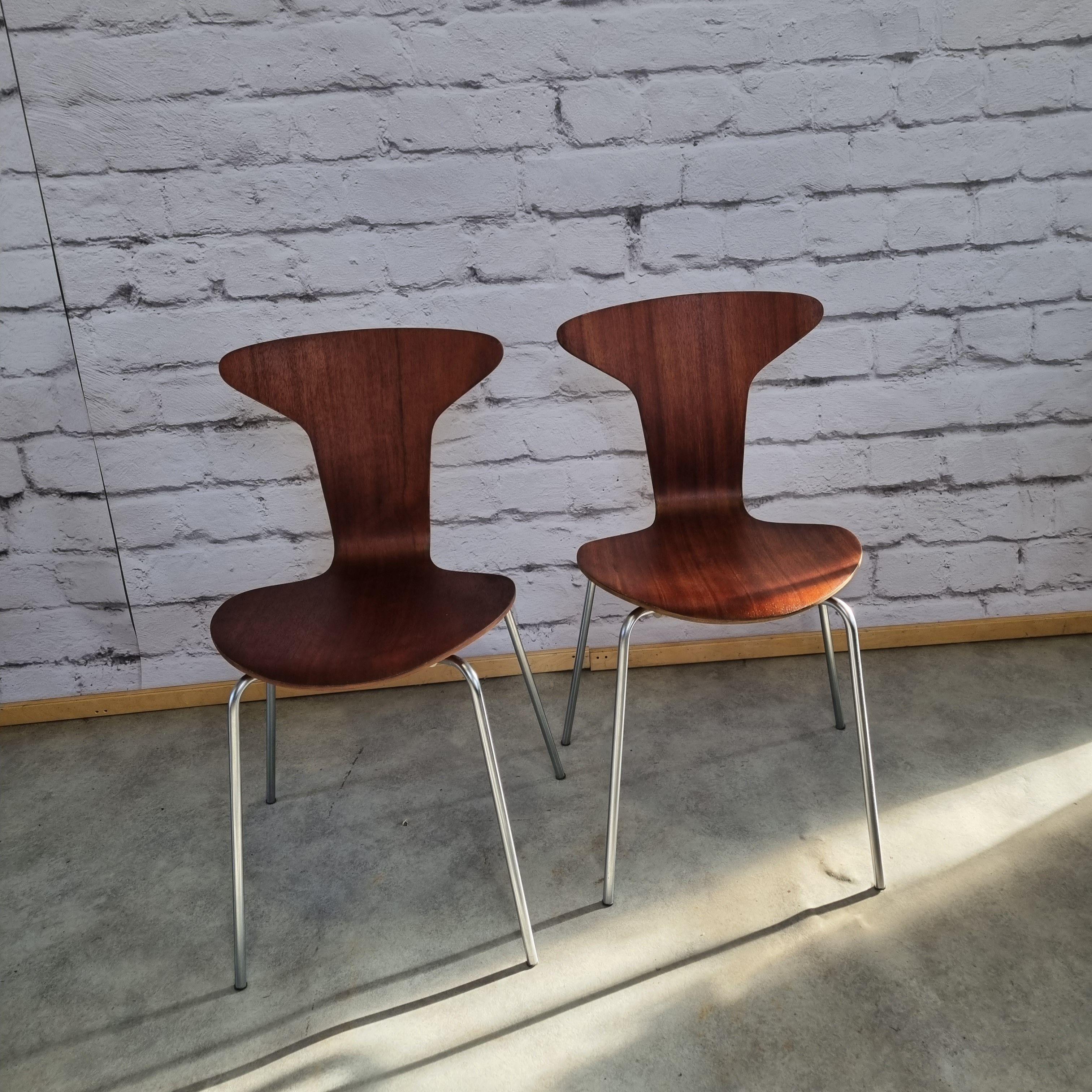 Mid-Century Modern Mid Century 3105 Mosquito Chairs by Arne Jacobsen for Fritz Hansen Set of 2