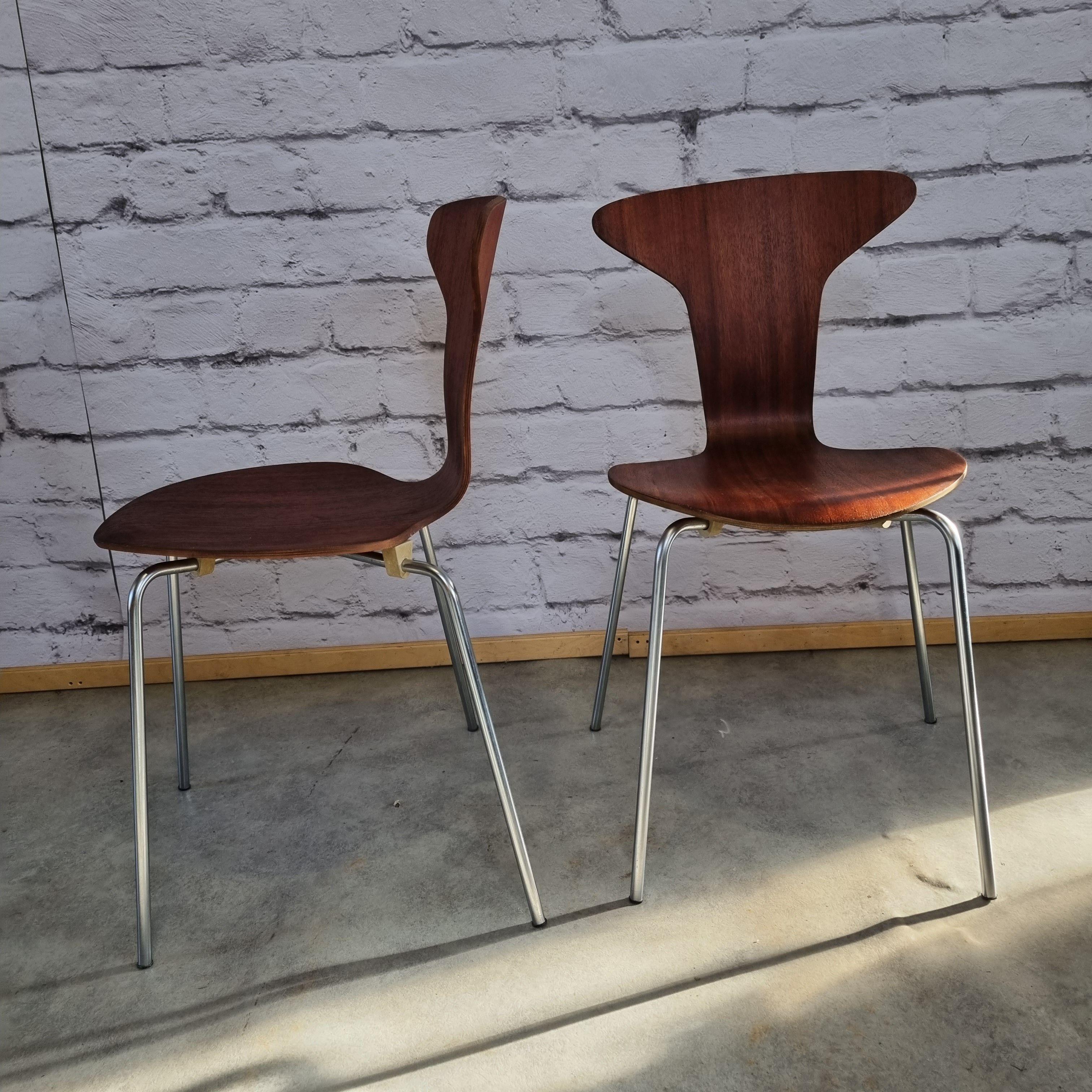 Mid-20th Century Mid Century 3105 Mosquito Chairs by Arne Jacobsen for Fritz Hansen Set of 2