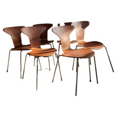 Mid Century 3105 Mosquito Chairs by Arne Jacobsen for Fritz Hansen Set of 6