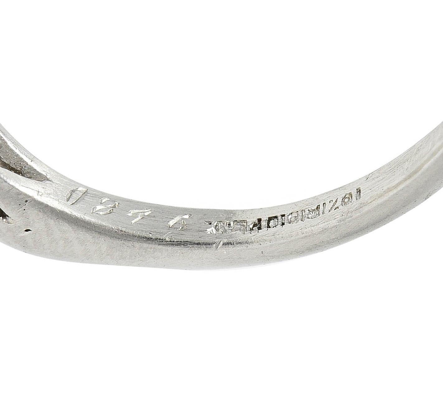 Mid-Century 3.62 CTW Asscher Cut Diamond Platinum Vintage Engagement Ring GIA For Sale 4