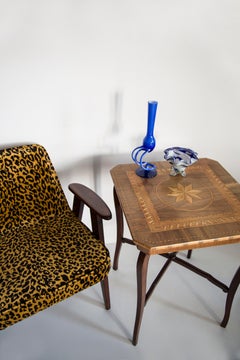 Mid-Century 366 Armchair in Leopard Velvet, Jozef Chierowski, Europe 1960s