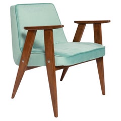 Used Mid-Century 366 Armchair, Mint Green Velvet, by Jozef Chierowski, Europe, 1960s