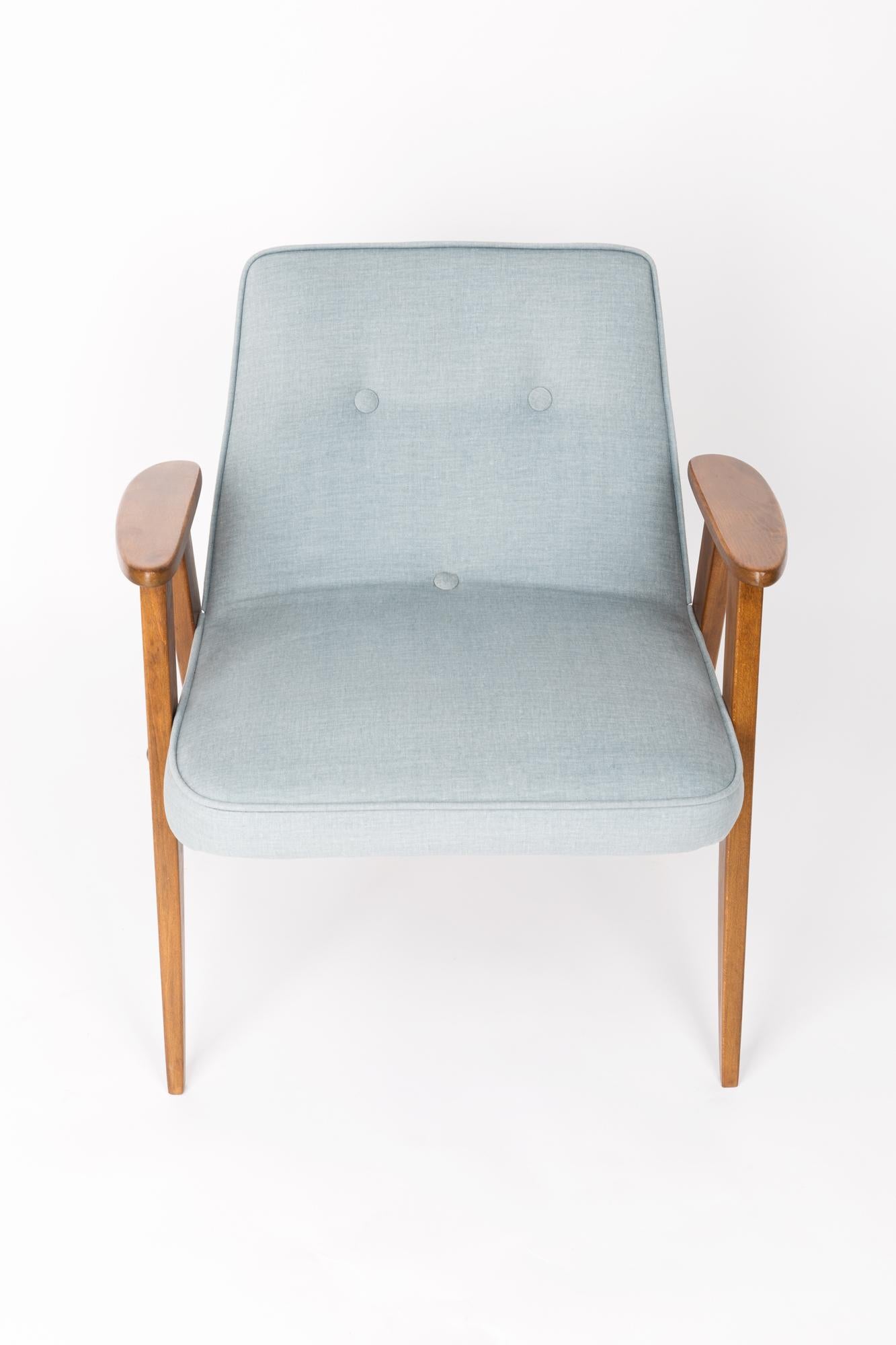 Polish Mid Century 366 Green Armchair, Jozef Chierowski, Europe, Poland, 1960s. For Sale