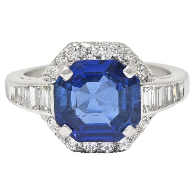 Antique Sapphire and Diamond Cluster Rings - 7,703 For Sale at 1stDibs ...