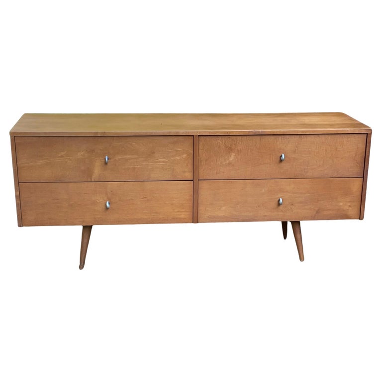 Mid Century 4 Drawer Low Profile Dresser/Credenza by Paul McCobb For Sale  at 1stDibs