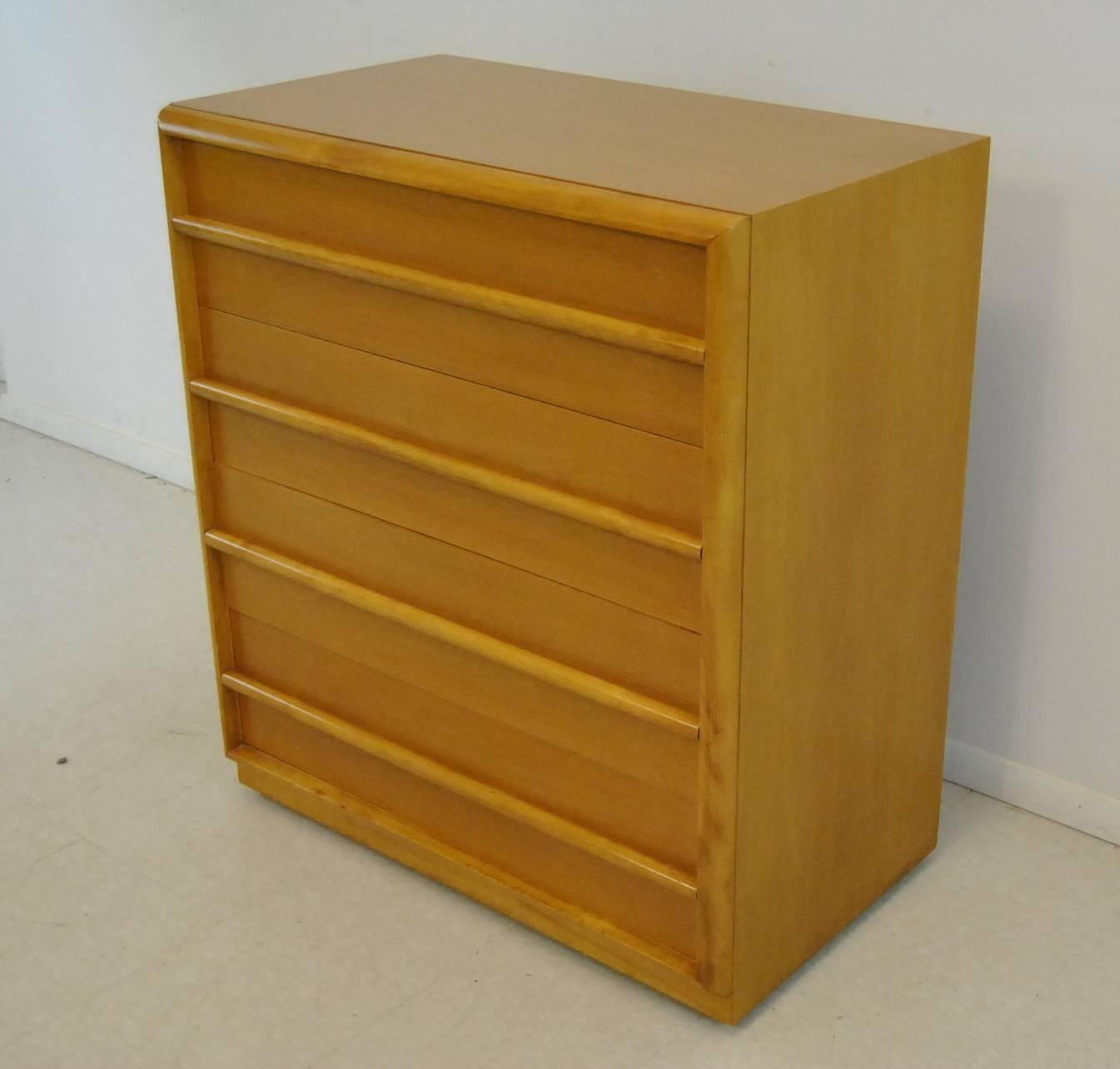 Mid-Century Modern Midcentury Four-Drawer Walnut Chest by T.H. Robsjohn-Gibbings for Widdicomb