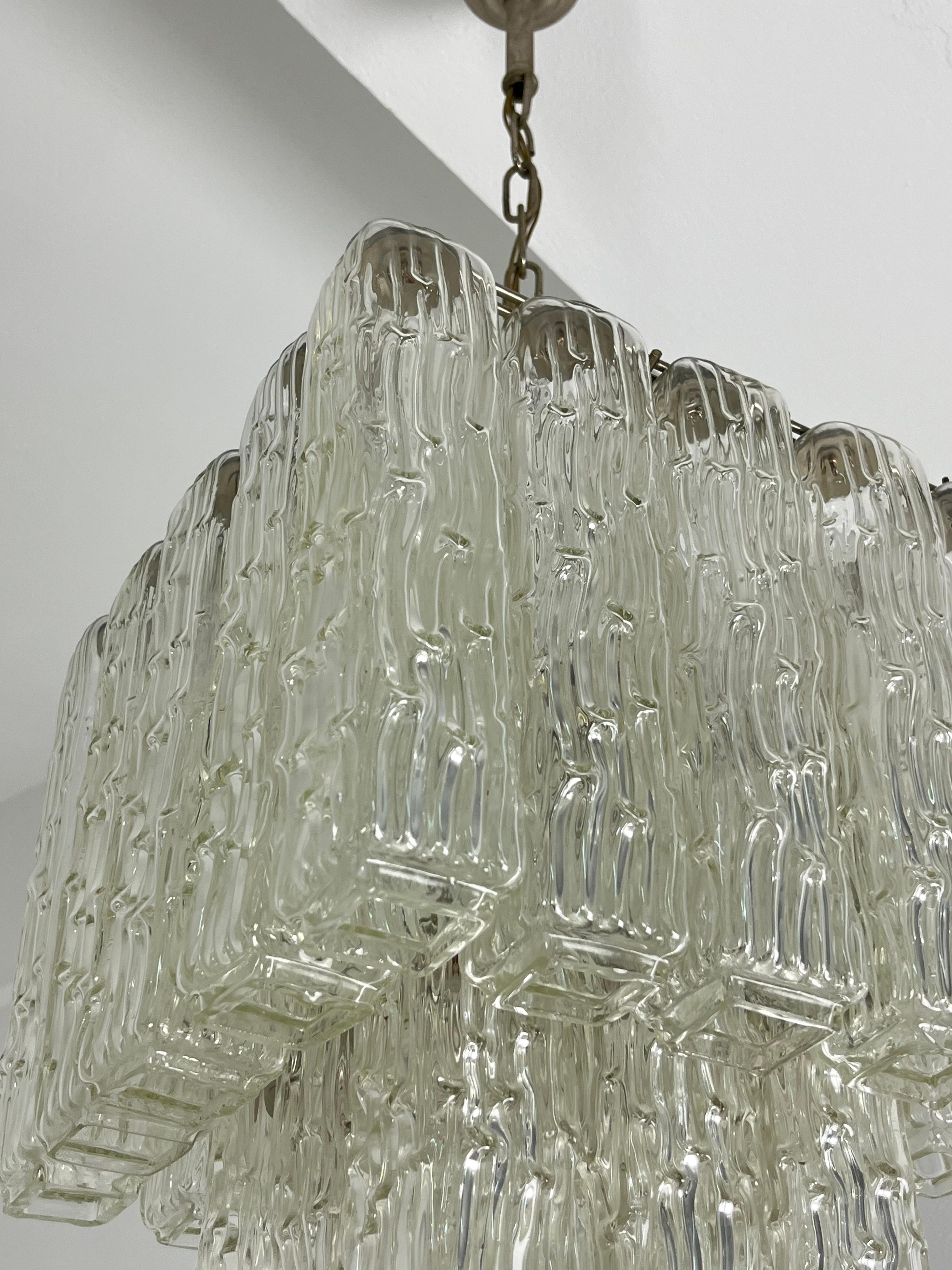 Lampadario a 4 luci in vetro di Murano della metà del secolo scorso, anni '50 in vendita 2