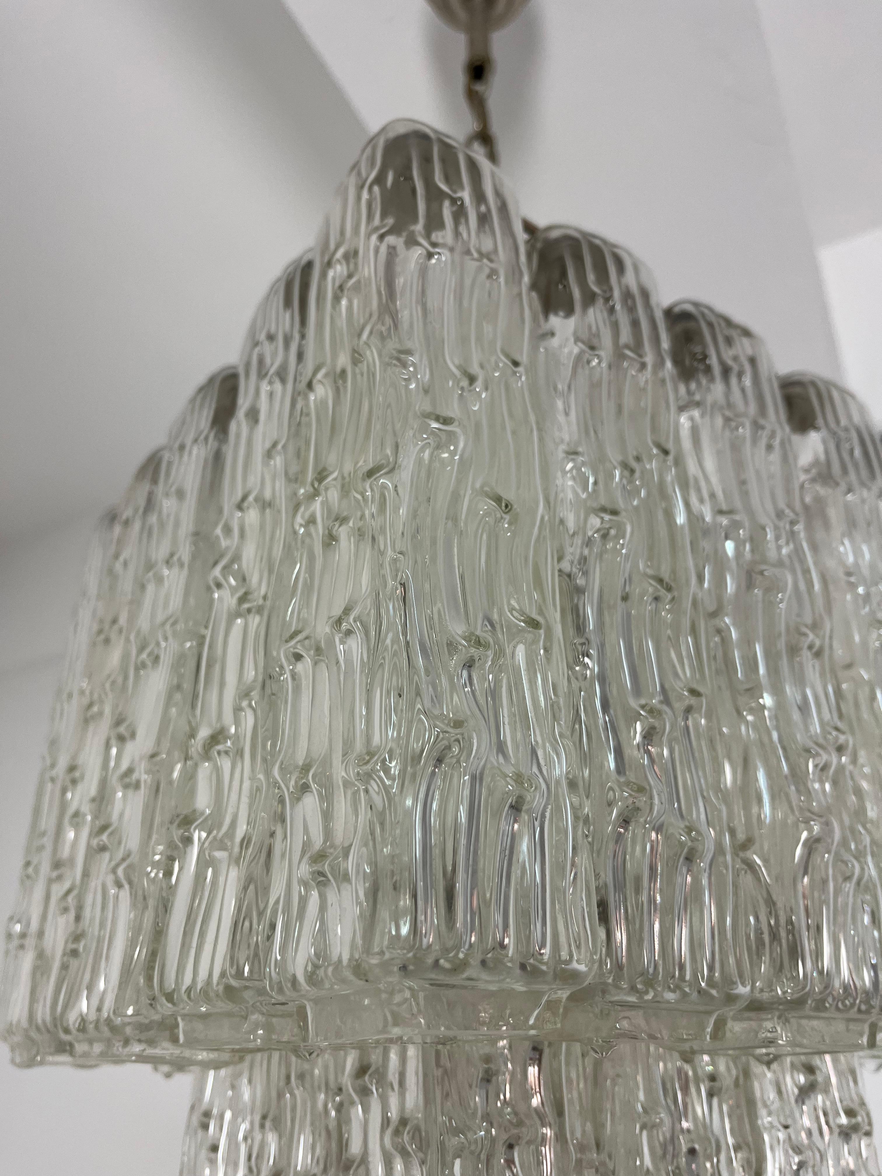Lampadario a 4 luci in vetro di Murano della metà del secolo scorso, anni '50 in vendita 3