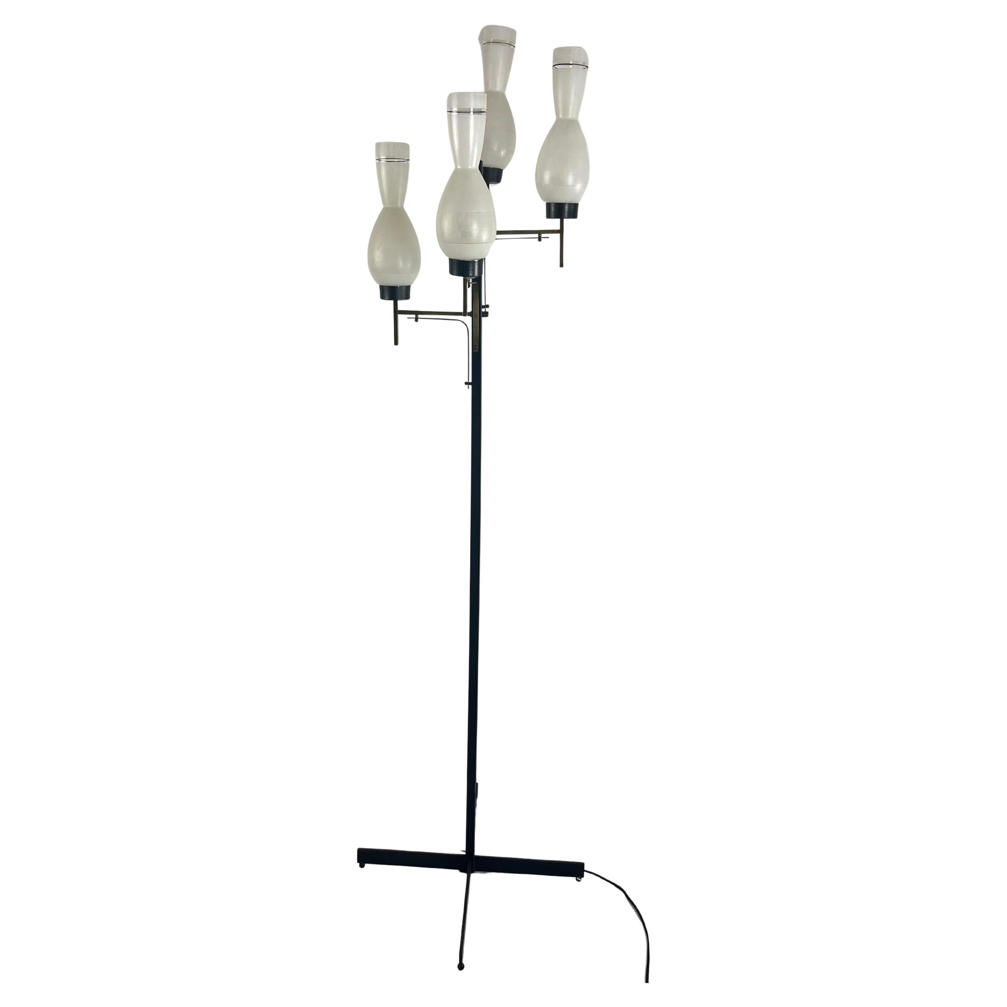 Mid-Century 4-Light Stilnovo Floor Lamp, 1950s