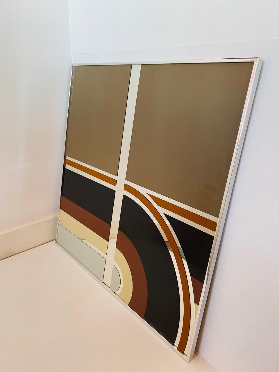 Hand-Crafted Mid-Century 4 Panel Mirrored Wall Art Sculpture 1970s Greg Copeland