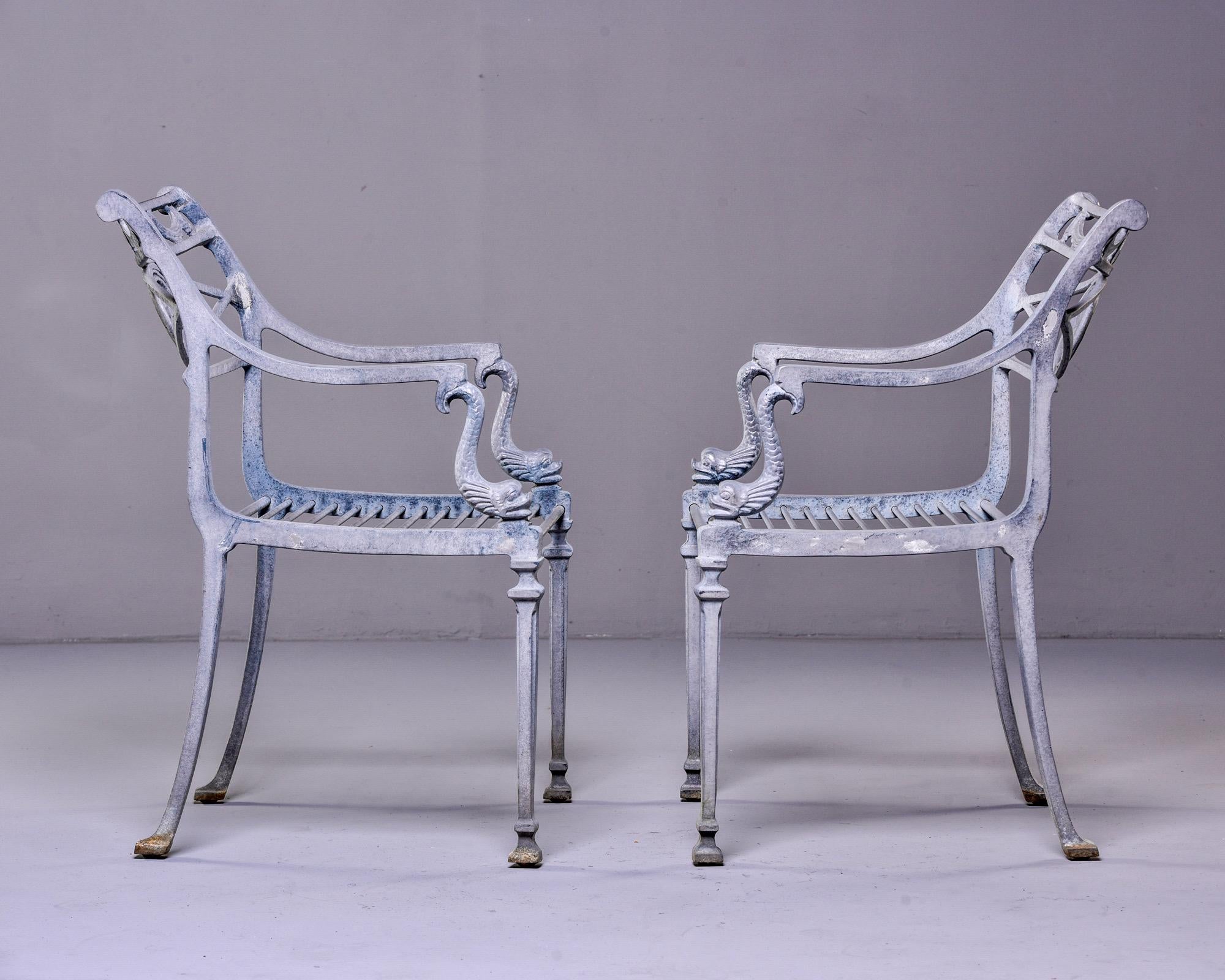 Mid Century 4 Pc Neoclassical Style Cast Aluminum Patio Set Attributed to Molla 7
