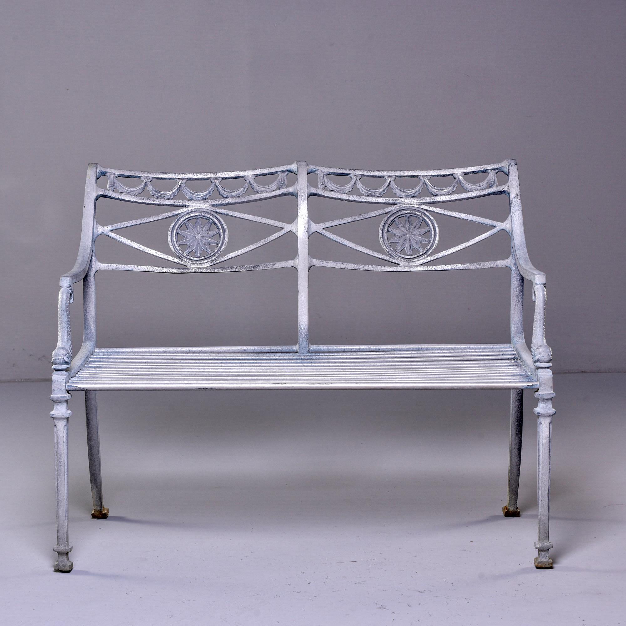 Mid Century 4 Pc Neoclassical Style Cast Aluminum Patio Set Attributed to Molla 1