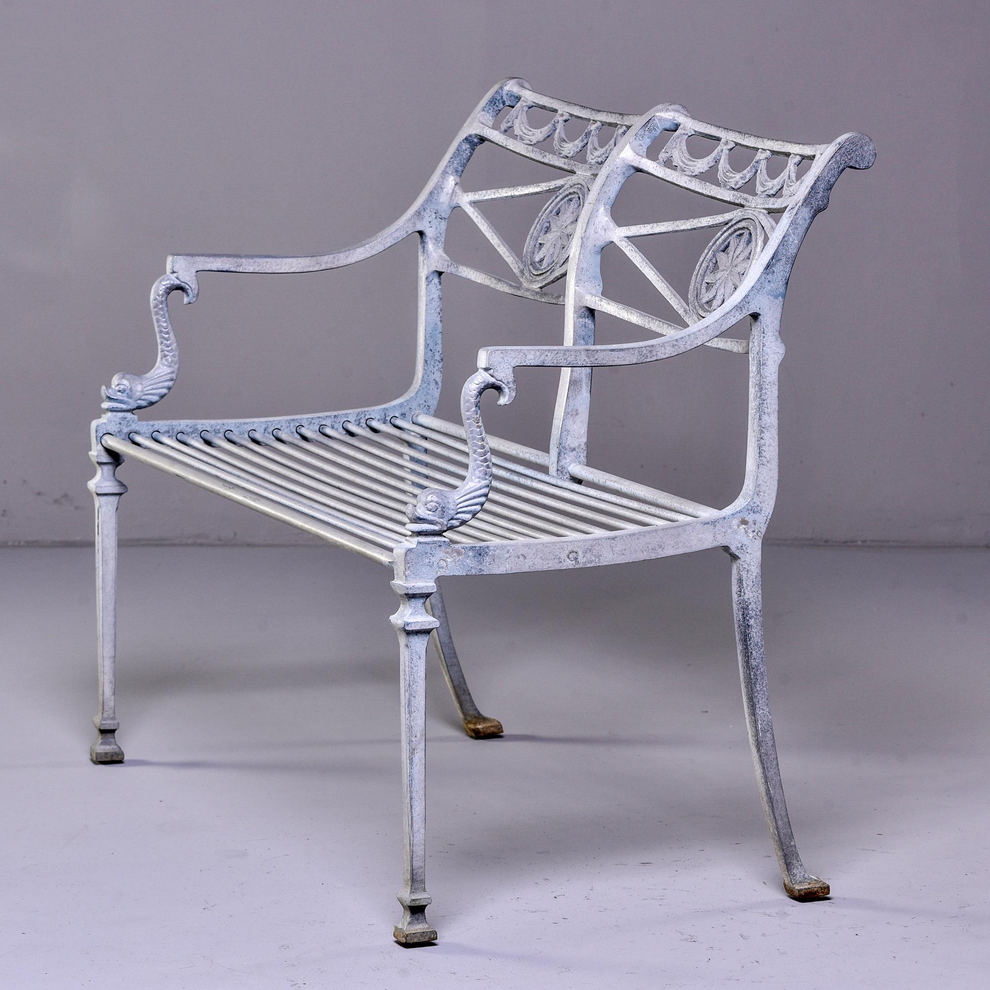 Mid Century 4 Pc Neoclassical Style Cast Aluminum Patio Set Attributed to Molla 2