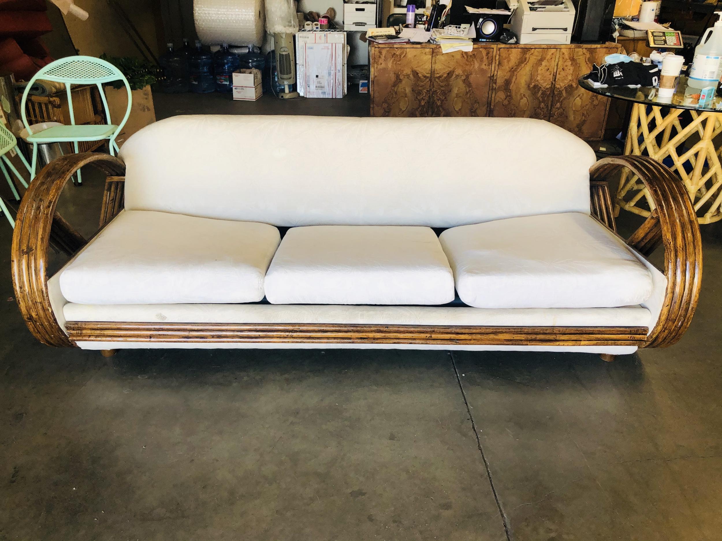 vintage rattan sleeper sofa