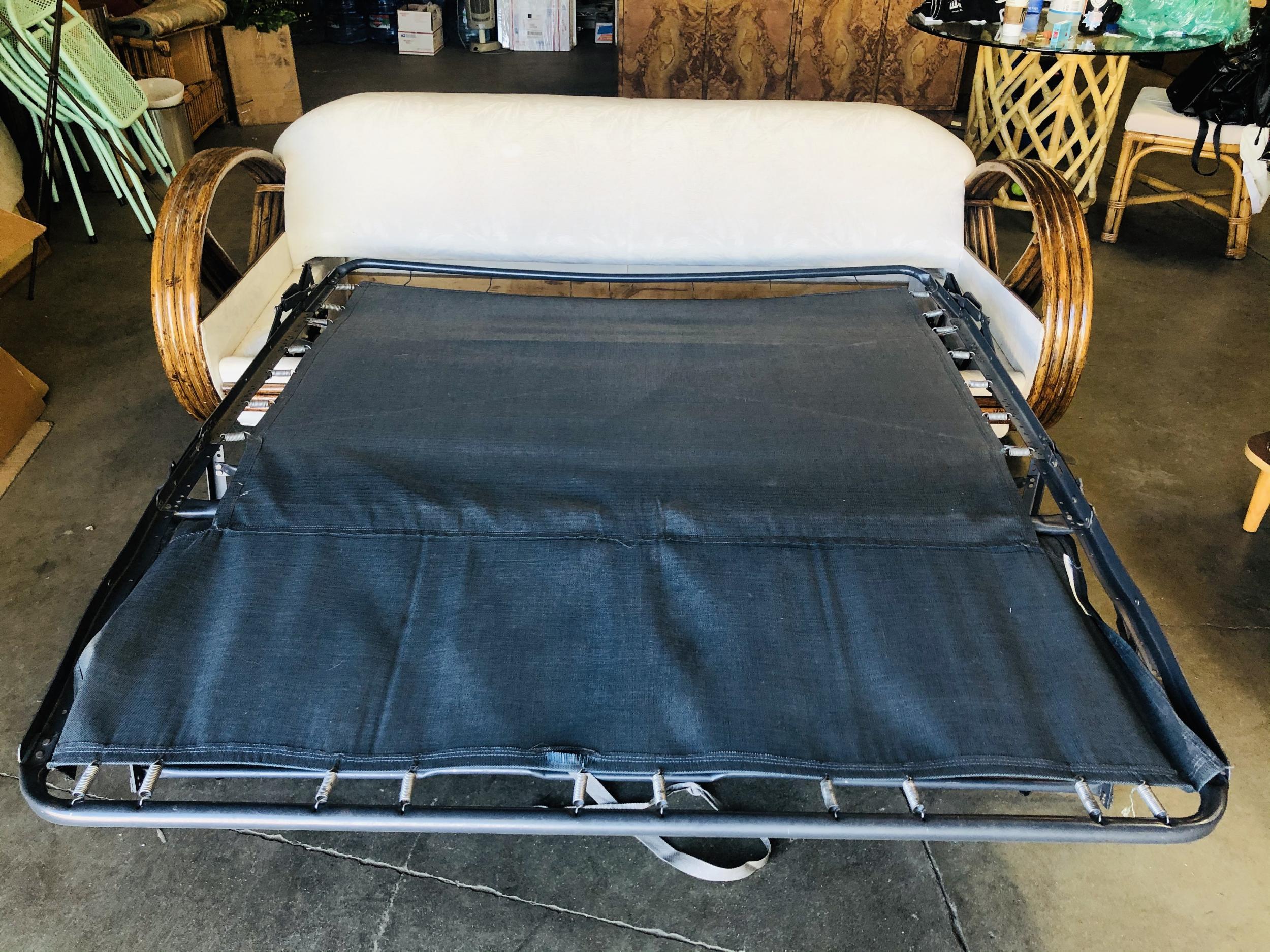 vintage rattan sleeper sofa