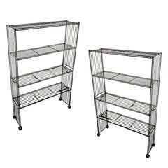 Scaffale espositivo in filo di ferro a 4 piani del Mid-Century, coppia