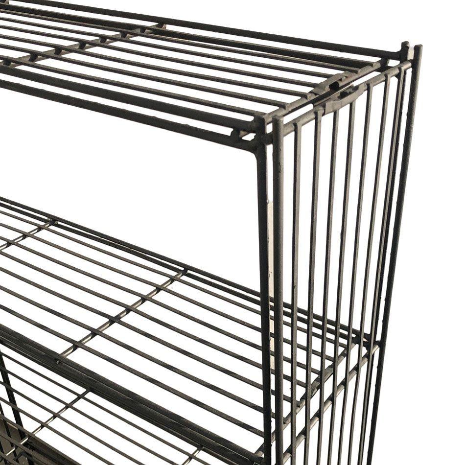 Mid-Century 4-Tier Iron Wire Art Display Shelf Bookshelf, Pair For Sale 1