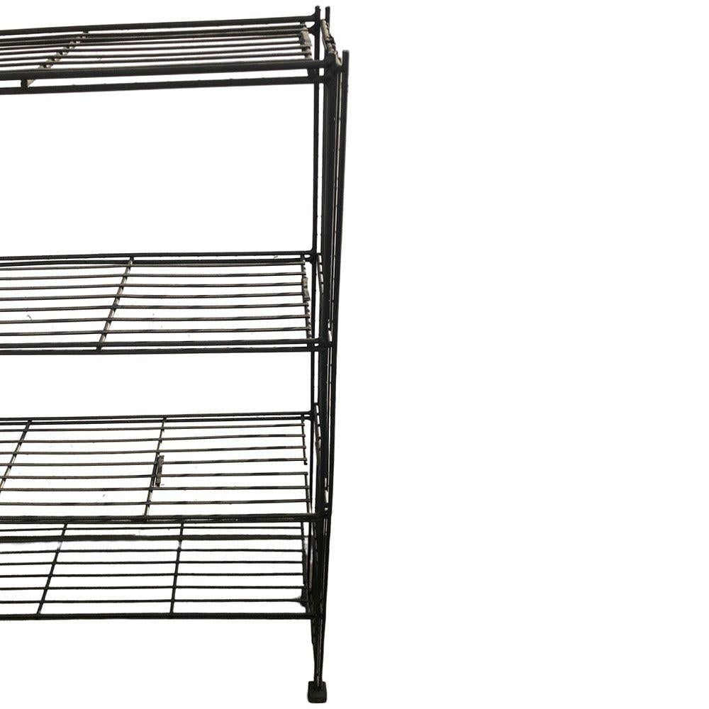 Mid-Century 4-Tier Iron Wire Art Display Shelf Bookshelf, Pair For Sale 2