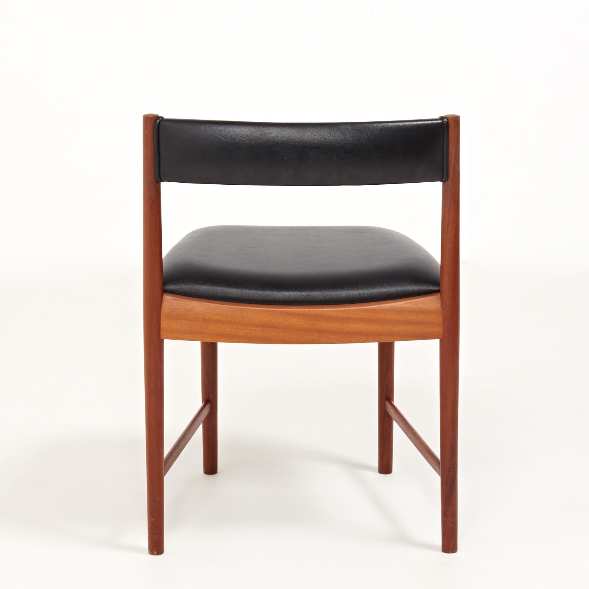Leather Midcentury 4103 Teak Dining Chairs by a. H. McIntosh, Set of 8