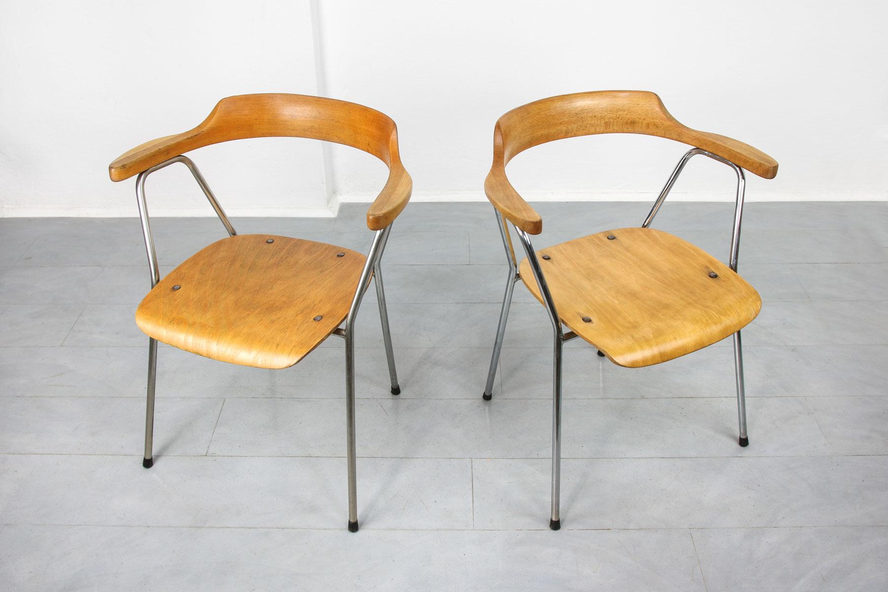 Mid-Century 4455 Dining Chairs by Niko Kralj, Set of 2 For Sale 3