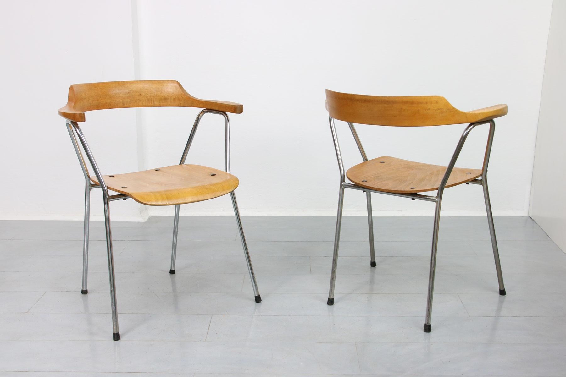 Mid-Century 4455 Dining Chairs by Niko Kralj, Set of 2 For Sale 2