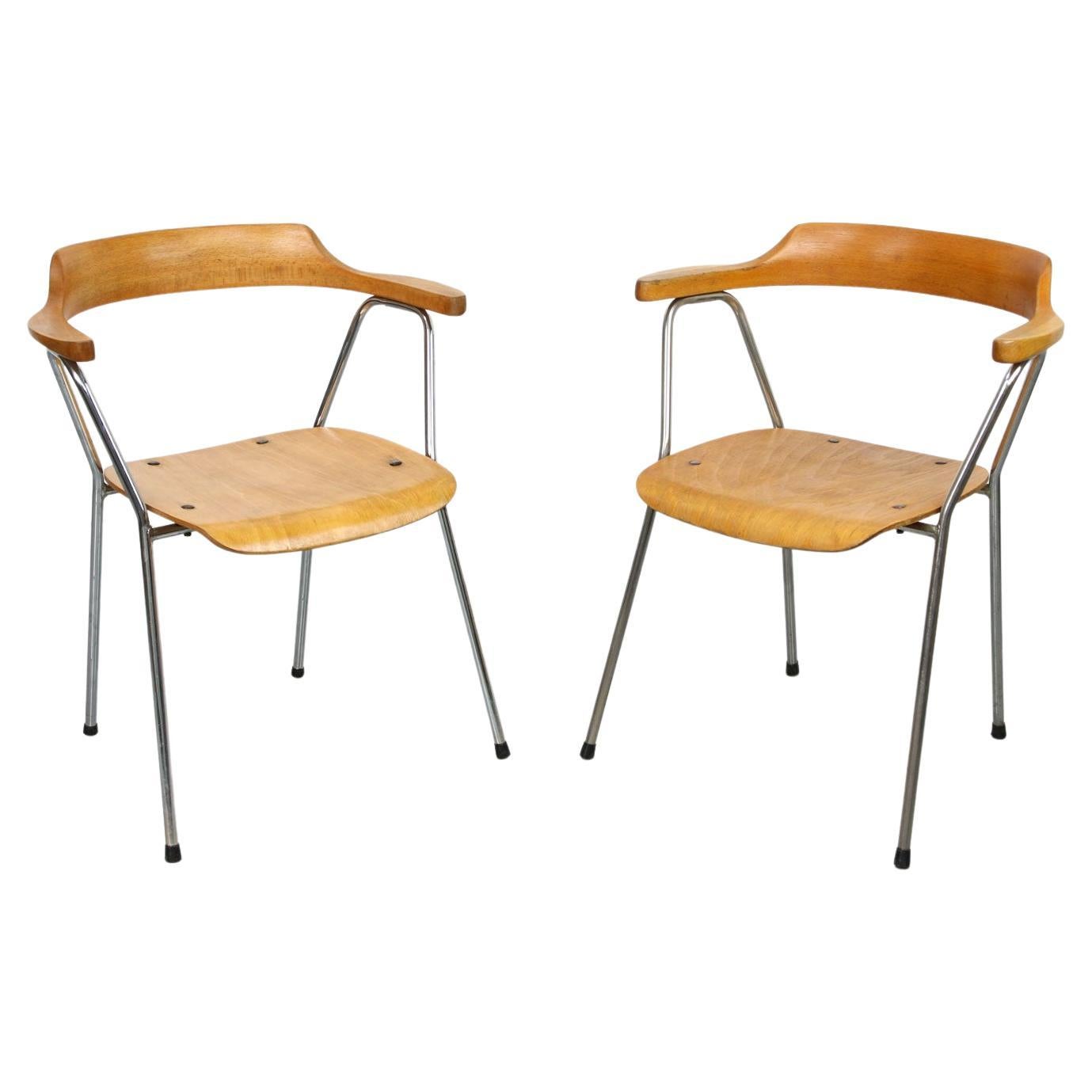 Mid-Century 4455 Dining Chairs by Niko Kralj, Set of 2 For Sale