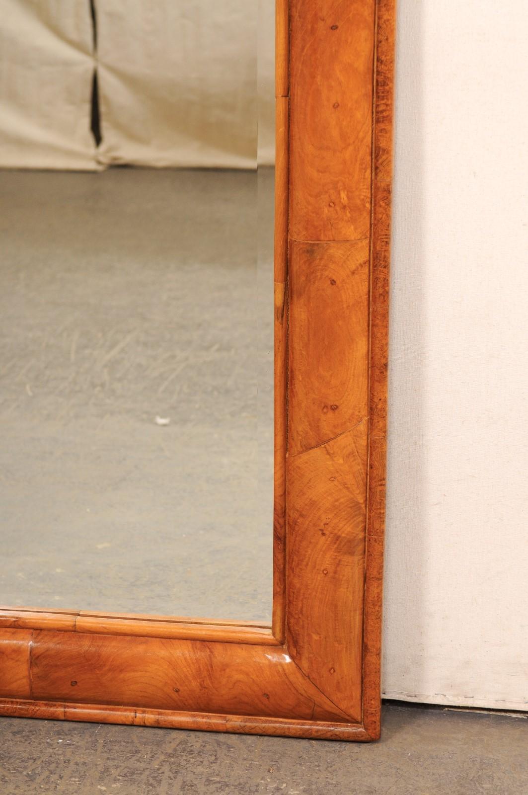 XX secolo Specchio Mid-Century alto 4,5 piedi con bordo a venatura Wood in vendita