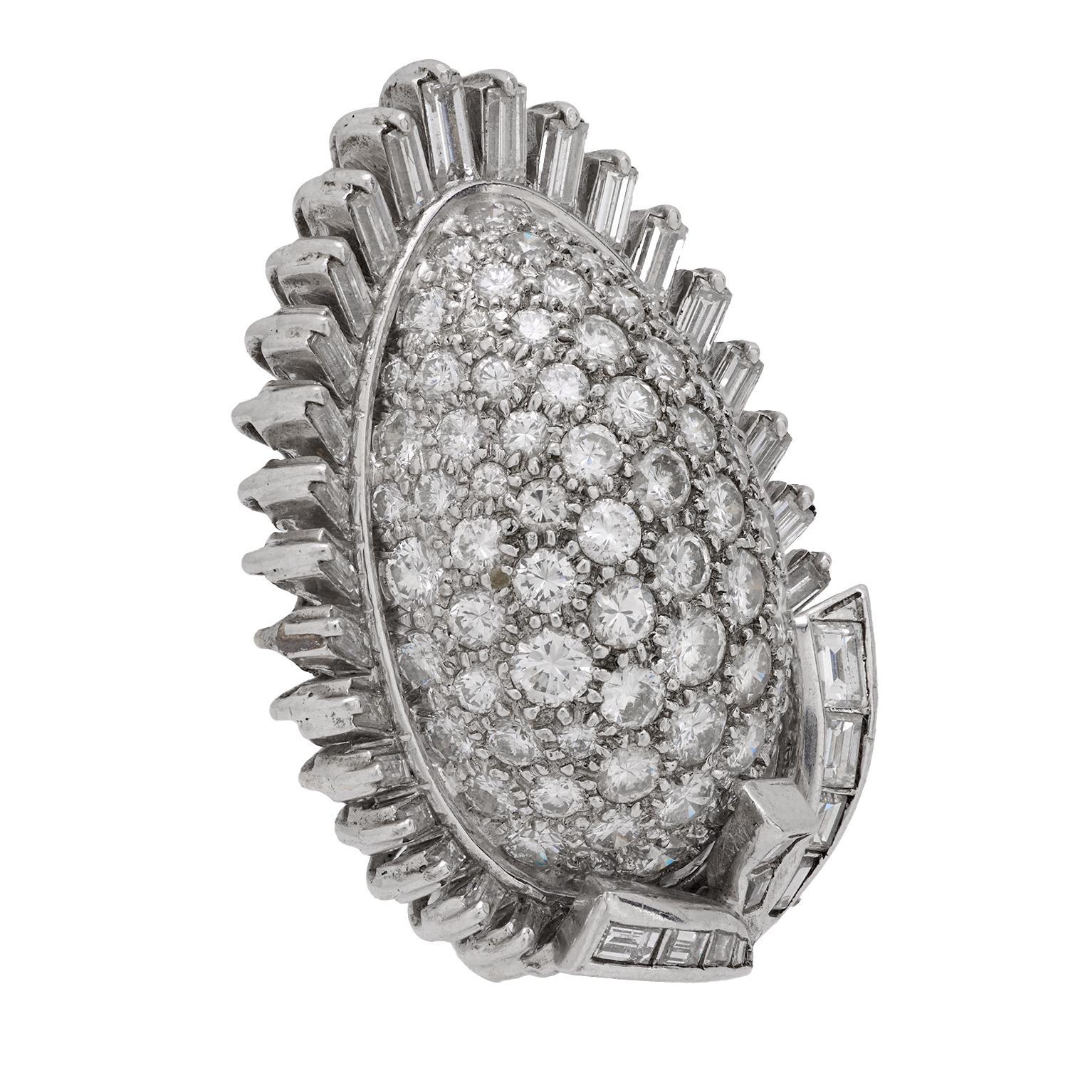 Mid Century 4.50 carat total weight diamond 14k white gold pendant Moderno en venta