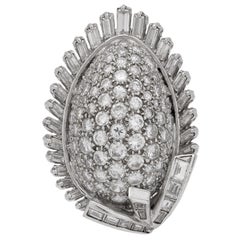 Mid Century 4.50 carat total weight diamond 14k white gold pendant