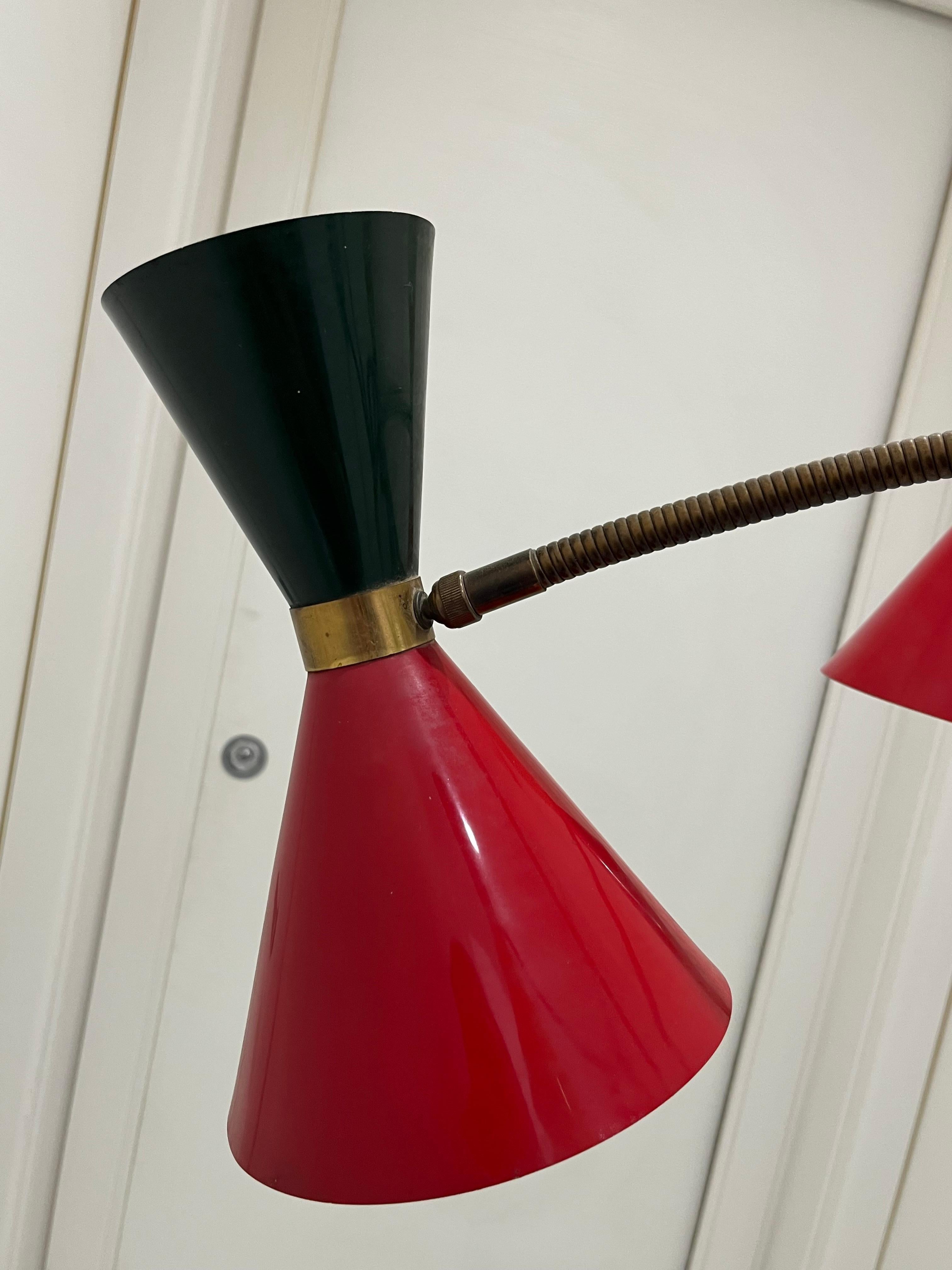 Mid-Century 5-Arm 10 Light Brass Floor Lamp Stilnovo, 1950s For Sale 5
