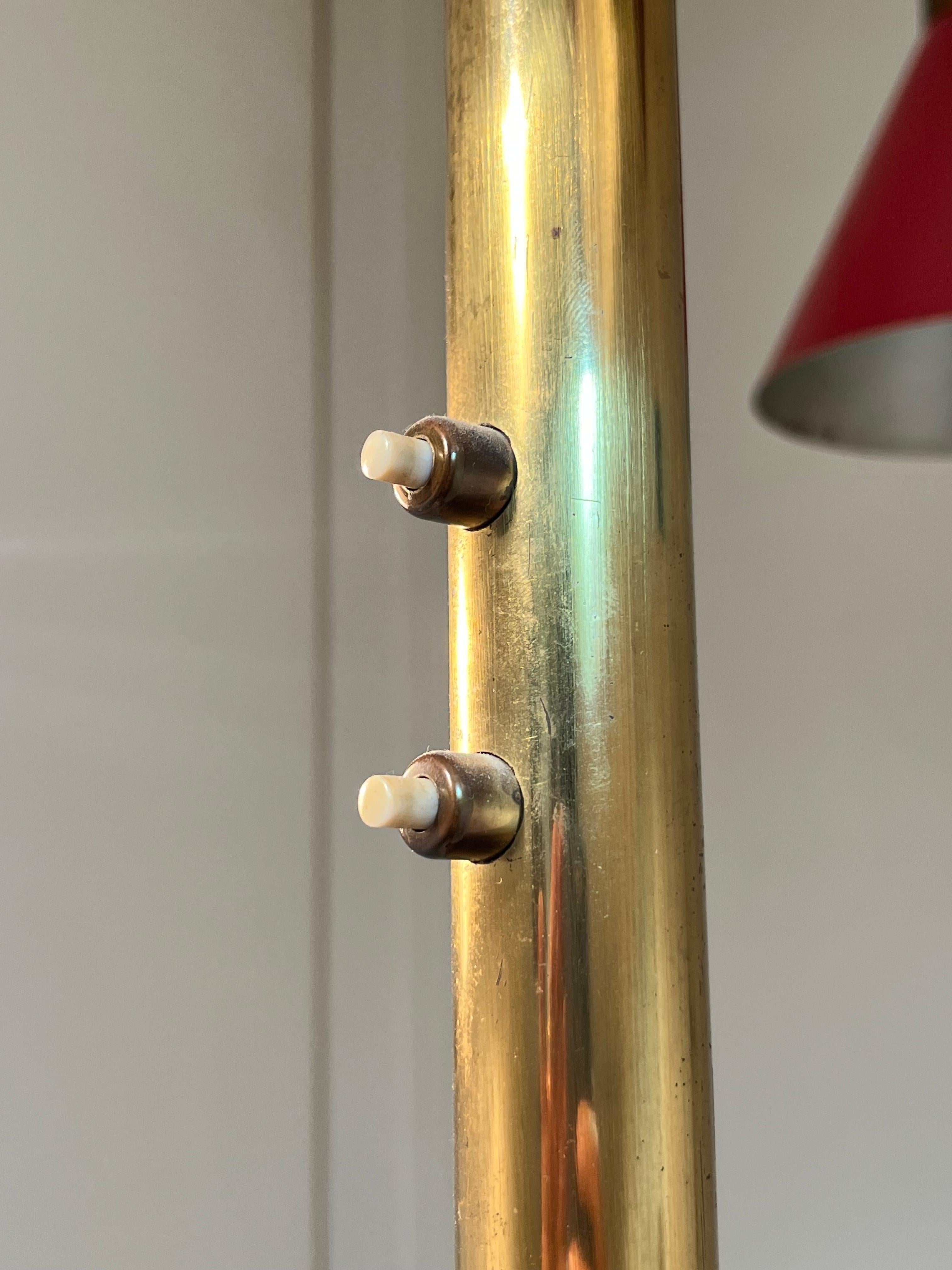 Mid-Century 5-Arm 10 Light Brass Floor Lamp Stilnovo, 1950s For Sale 12