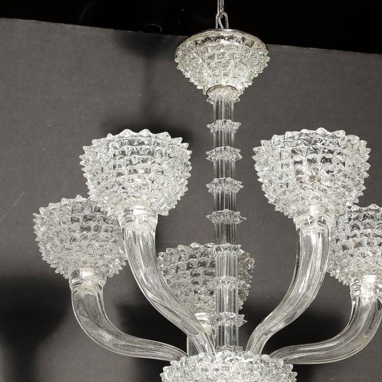 Lampadario a 5 bracci in vetro di Murano soffiato a mano di Barovier&Toso in vendita 4