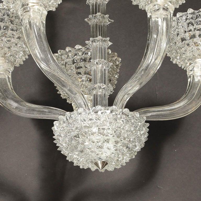 Lampadario a 5 bracci in vetro di Murano soffiato a mano di Barovier&Toso in vendita 6
