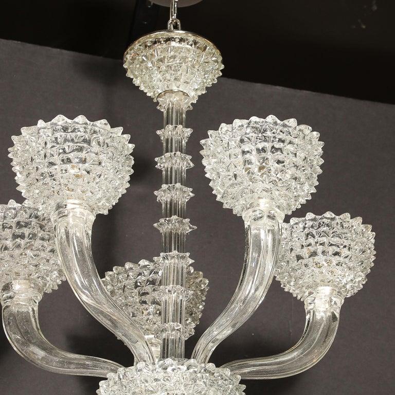 Lampadario a 5 bracci in vetro di Murano soffiato a mano di Barovier&Toso in vendita 7