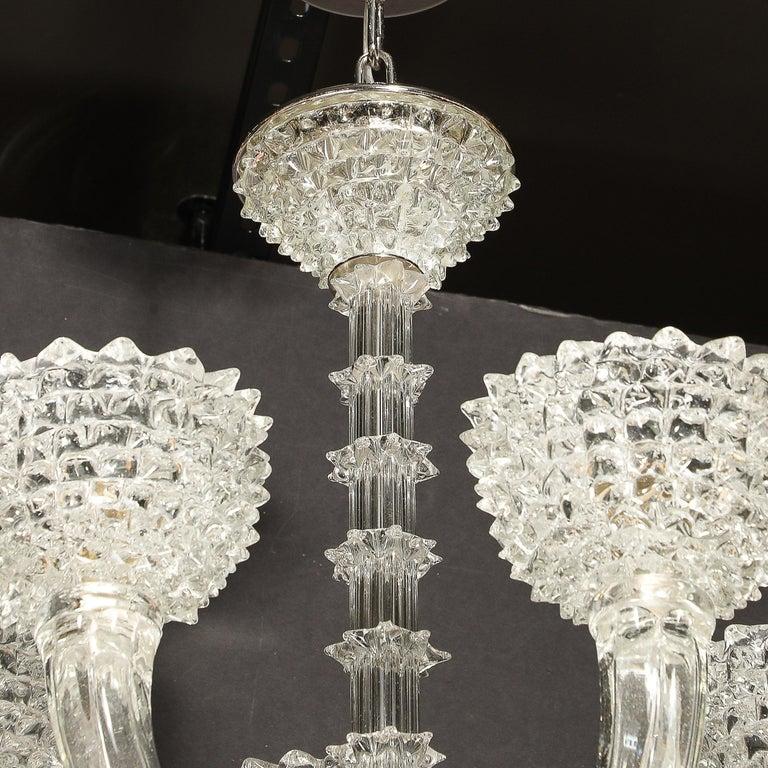 Lampadario a 5 bracci in vetro di Murano soffiato a mano di Barovier&Toso in vendita 8